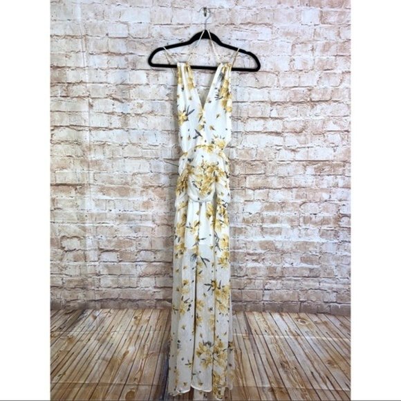 Hello Molly Yellow Just Us Cutout Maxi Dress Size Small - Picture 10 of 10
